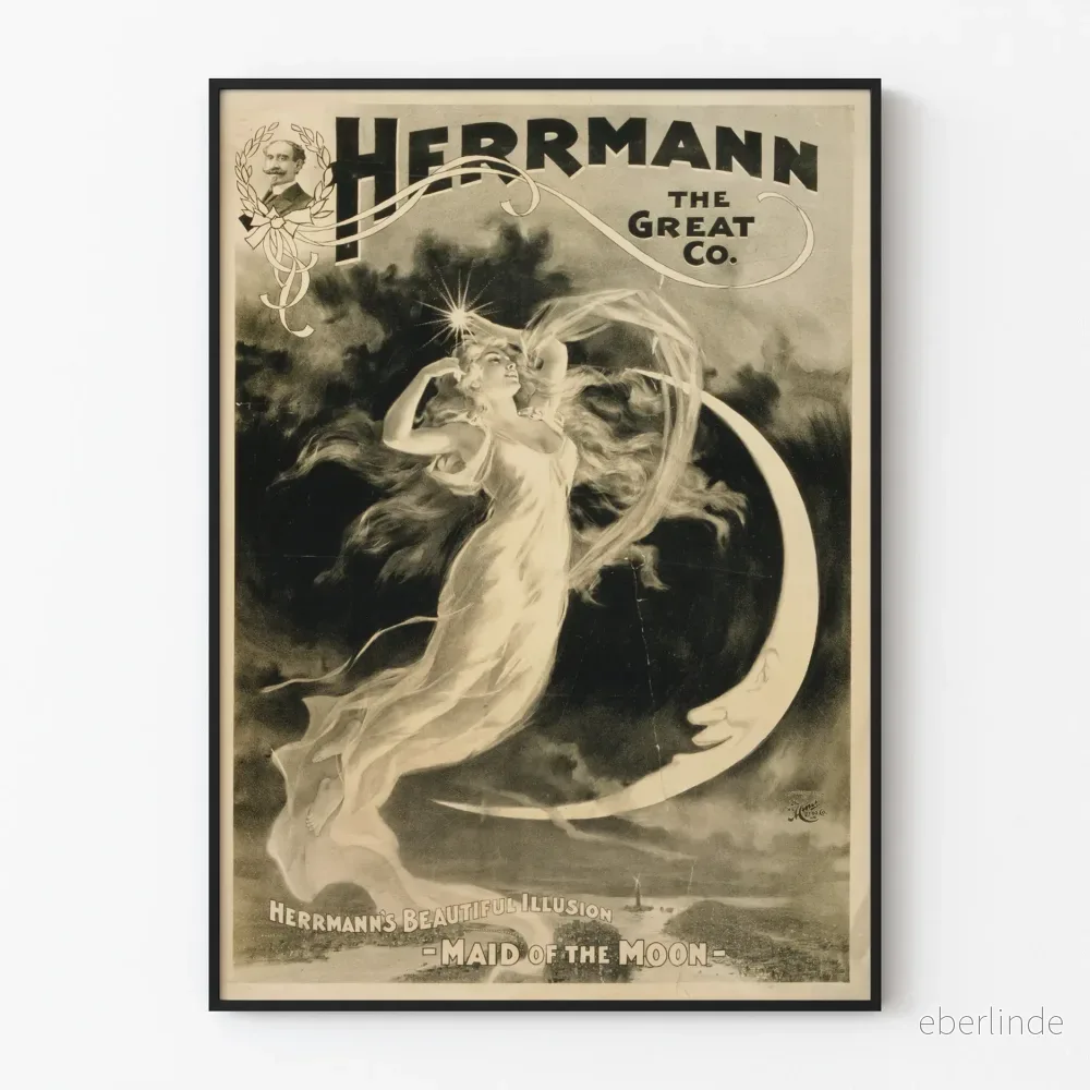 Vintageposter 'Maid of the Moon' av Herrmann The Great Co.