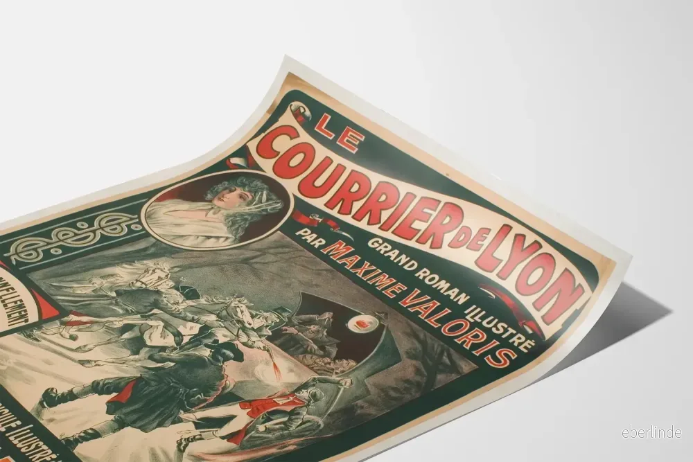 Vintageposter Le Courrier de Lyon illustrerad av Maxime Valoris - Bild 3
