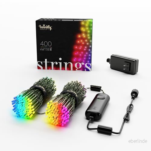 Twinkly RGB ljusslingor, svart, 400 ljus 32m 8056326671327