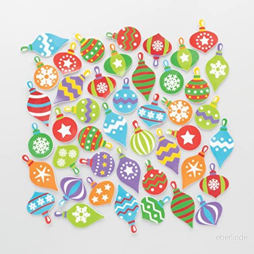 Baker Ross FC168 Skumklistermärken för julgranskulor, 200 stycken, barnklistermärken, idealiska barns konst och hantverksprojekt, bra korttillverkning scrapbooking 5051174125674