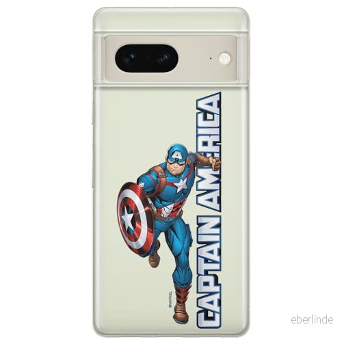 ERT GROUP mobiltelefonfodral för Google PIXEL 7 originalt och officiellt licensierat Marvel mönster Captain America 030 optimalt anpassad till formen på mobiltelefonen, gedeeltelijk transparant 5905795147709
