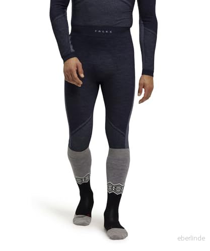 FALKE herr Baselayer byxor Wool Tech Trend 3/4 M TI ull funktionsmaterial snabbtorkande 1 styck, blå (Space Blue 6116), L 4067112352188