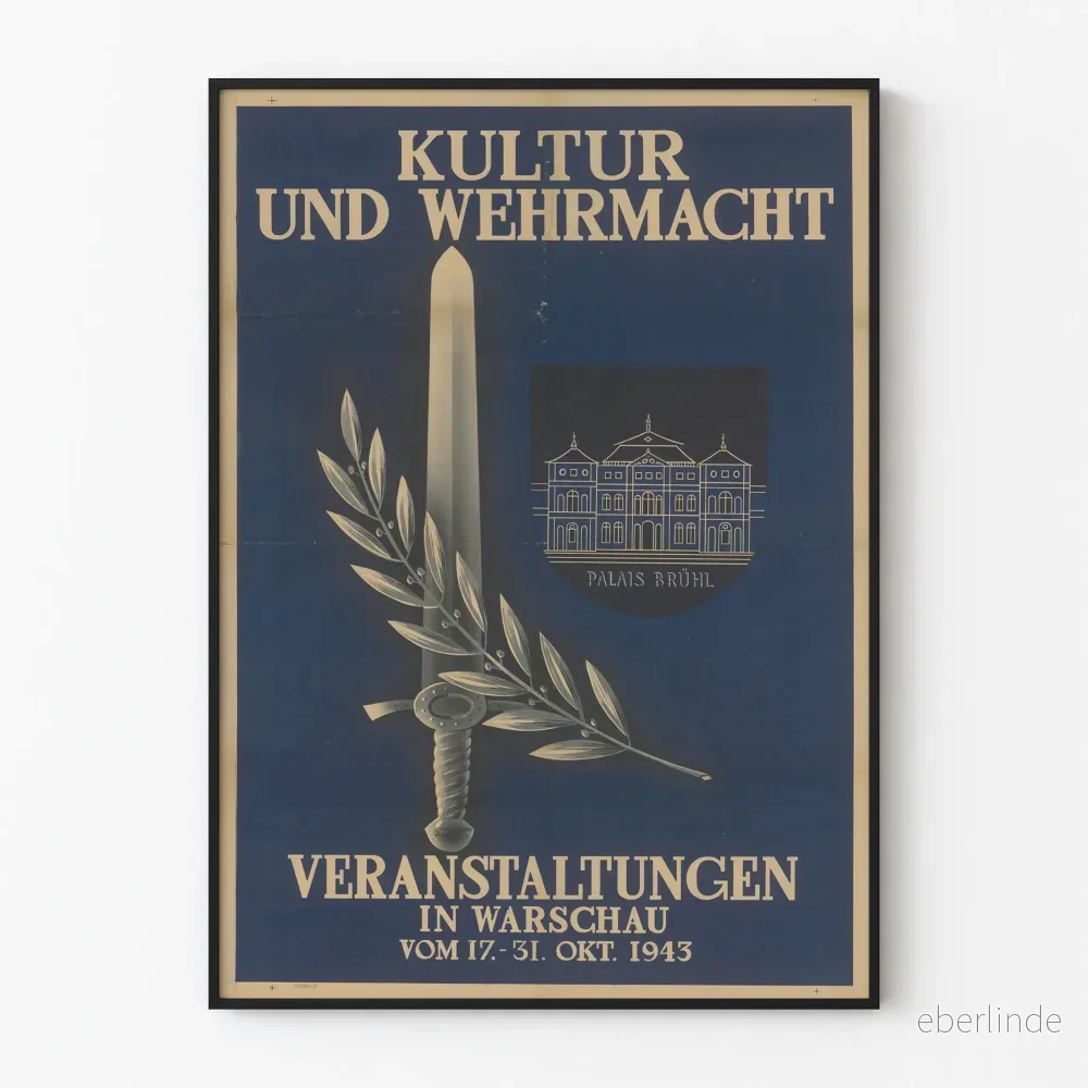 Vintage kultur- och Wehrmachtposter i Warszawa 1943