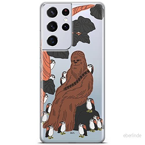 ERT GROUP mobiltelefonfodral för Samsung S21 ULTRA originalt och officiellt licensierat Star Wars mönster Chewbacca 006 optimalt anpassad till formen på mobiltelefonen, gedeeltelijk transparant 5903932386066