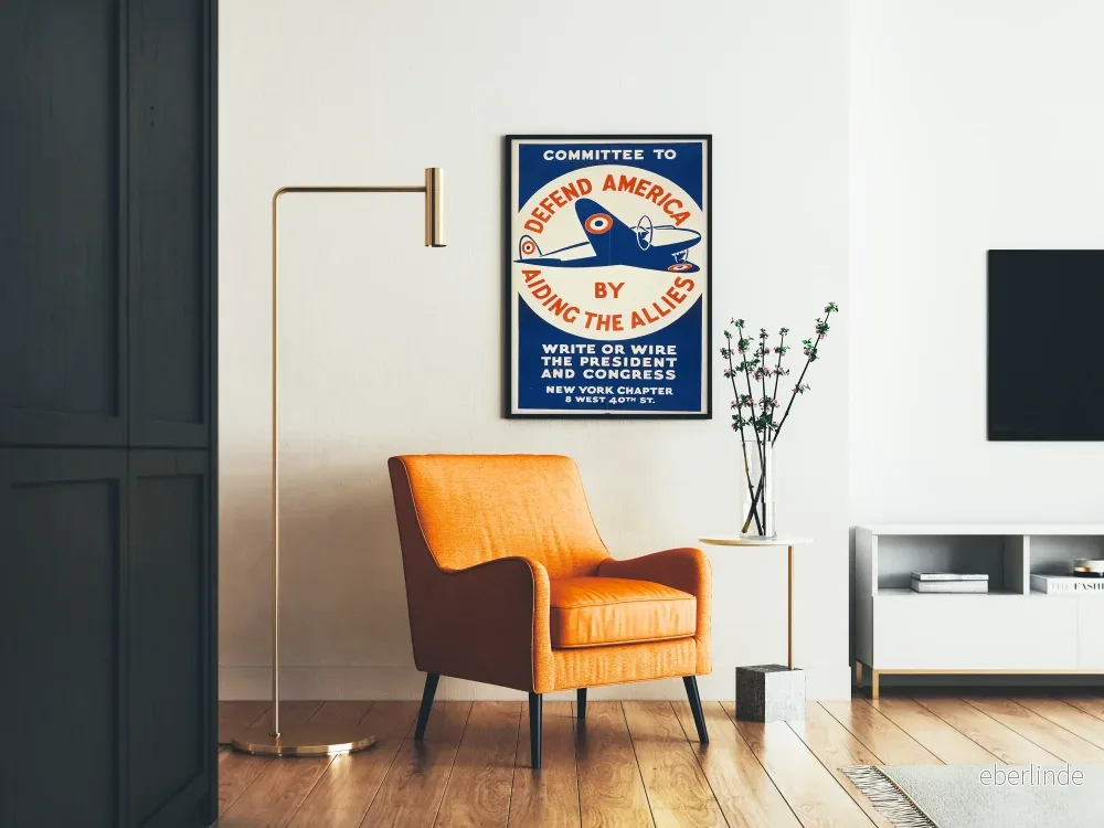 Vintageposter Försvara Amerika genom att hjälpa Allierade - Bild 2