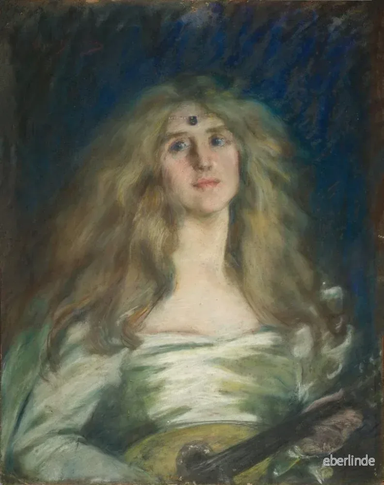 Målning Natalie à la mandoline - Alice Pike Barney | Konsttryck - Bild 2