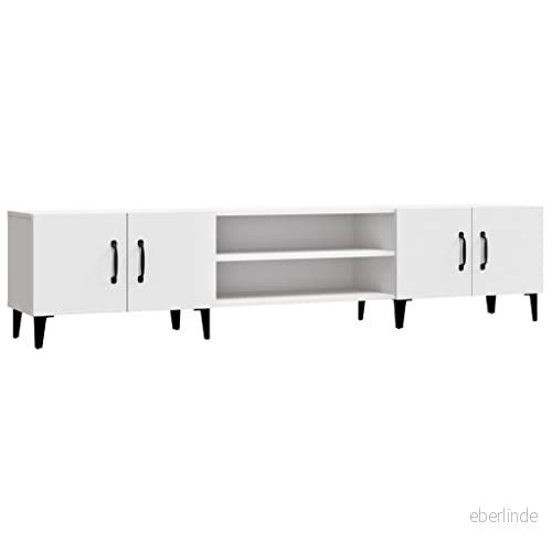 vidaXL TV bänk vit 180x31,5x40 cm konstruerat trä, skåp, mediamöbler, mediaskåp, mediamöbel, multimediaskåp, möbler, bänk, möbler 8720845791544