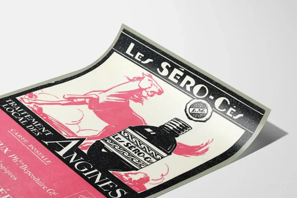 Vintageposter Les Séro-Ces lokalbehandling av halsfluss - Bild 3