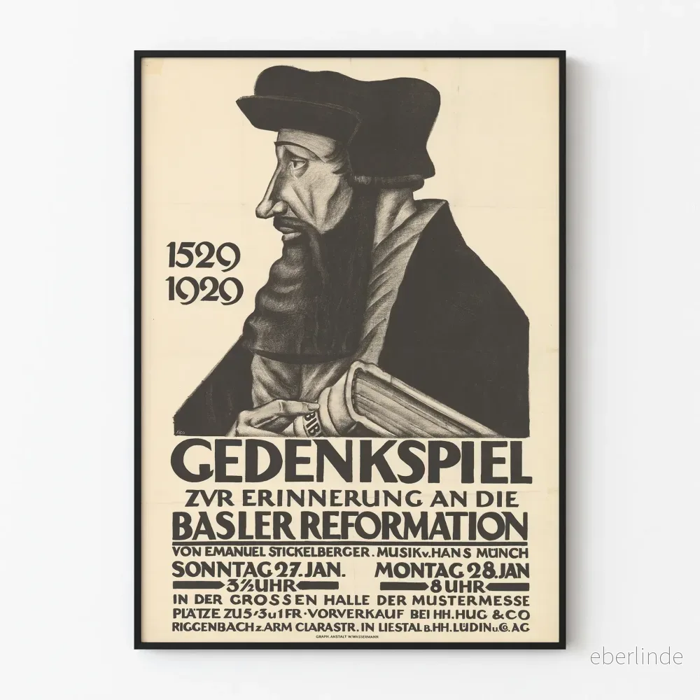 Minnesposter för Baselreformationen 1529-1929