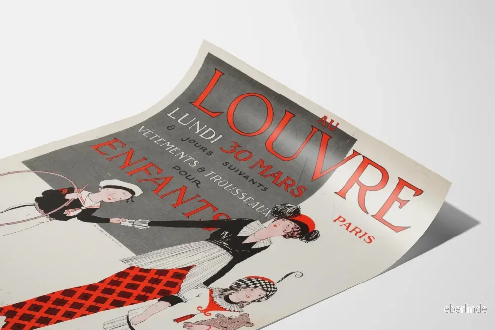 Vintageposter på Louvren för barnkläder och barnutrustning - Bild 3