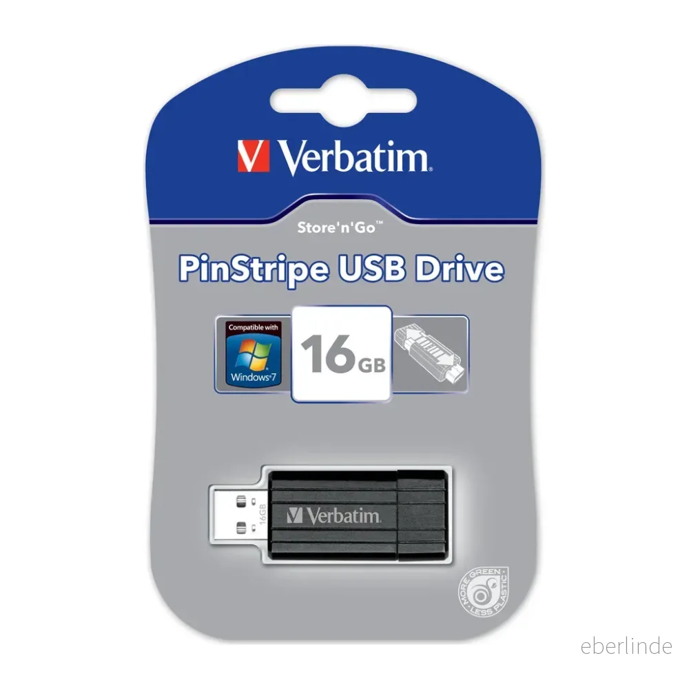 Verbatim Store 'n' Go PinStripe USB-minne 16 GB Svart 23942490630
