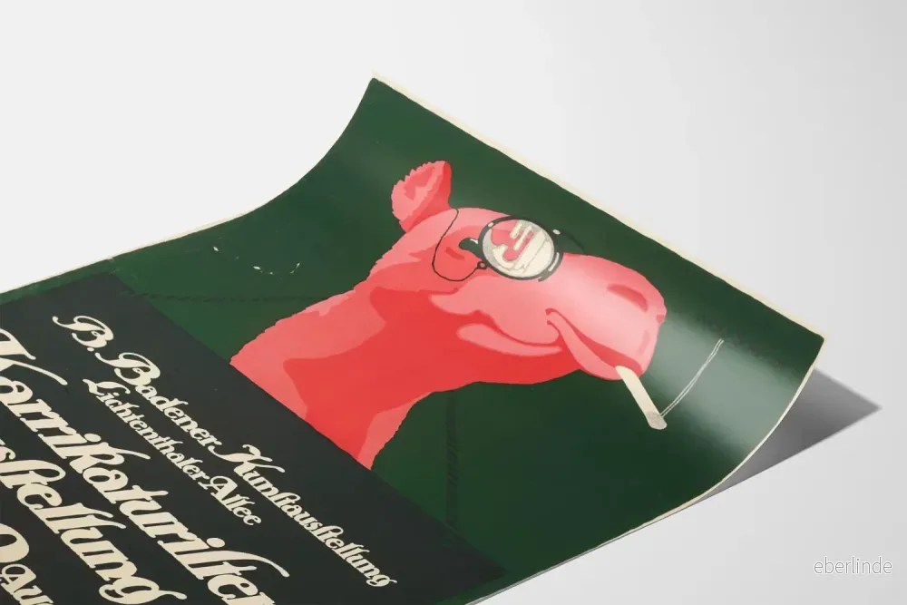 Vintageposter Baden Badener konstutställning karikatyrtecknare - Bild 3