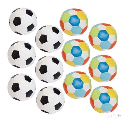 alldoro 63094 Softball set om 12 Ø 10 cm, 4 bollar i färgglada & 8 lekbollar svart/vit, mjuk fotboll av skum, barnboll för inomhus och utomhus, fotbollspaket barn spädbarn från 0 månader 4251357630945