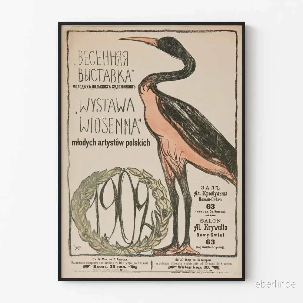 Vintageaffisch för polsk konstutställning Wystawa Wiosenna 1919