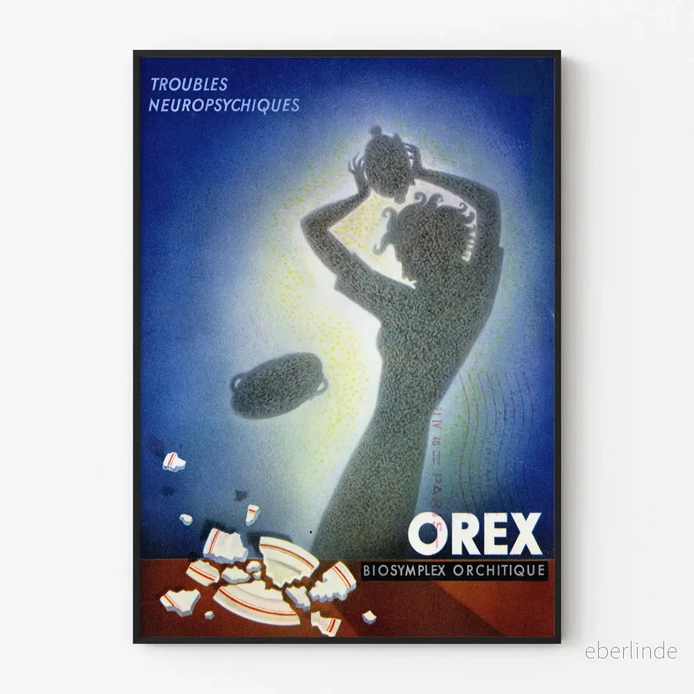Vintageposter för väggdekoration Orex neuropsykiska problem