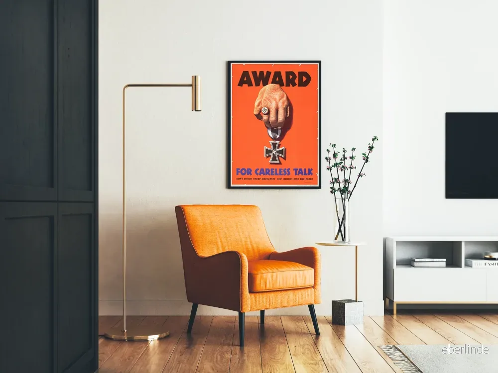 Vintage propagandaposter 'Pris för vårdslöst prat' - Bild 2