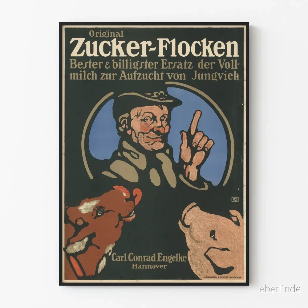 Vintageaffisch Original Zucker-Flocken - Retro Väggdekoration