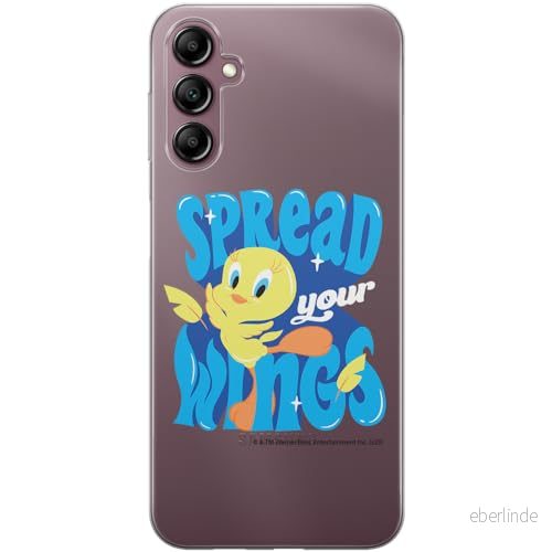 ERT GROUP mobiltelefonfodral för Samsung A14 4G/5G originalt och officiellt licensierat Looney Tunes mönster Tweety 014 optimalt anpassad till formen på mobiltelefonen, gedeeltelijk transparant 5905795097066