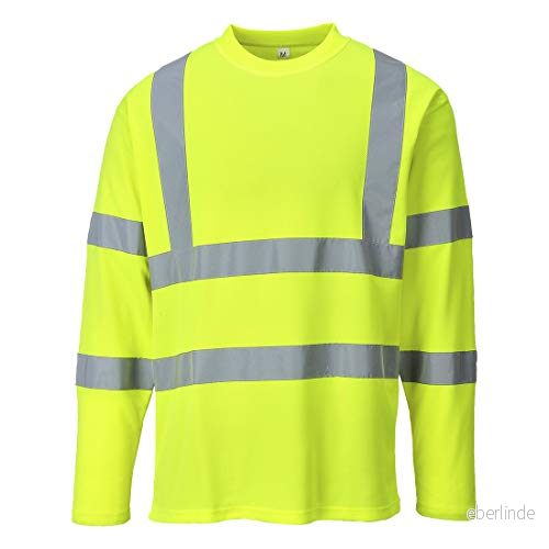 Portwest S278YERL Hi Vis långärmad t shirt, vanlig, storlek stor, gul 5036108250523