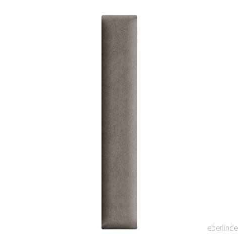3D väggpanel 15 x 90 cm stoppad brun för enkel montering, i velourtyg, med mjuk fyllning sänggavel sovrum, kontor, vardagsrumsdekoration 5904474102770