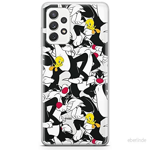 ERT GROUP mobiltelefonfodral för Samsung A73 5G originalt och officiellt licensierat Looney Tunes mönster Sylvester & Tweety 004 anpassad till formen på mobiltelefonen, gedeeltelijk transparant 5904805515309