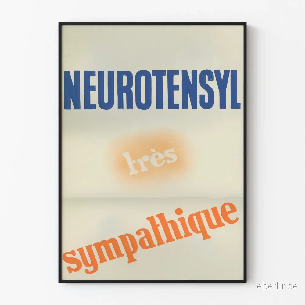 Vintageposter Neurotensyl väggdekoration med typografiskt motiv