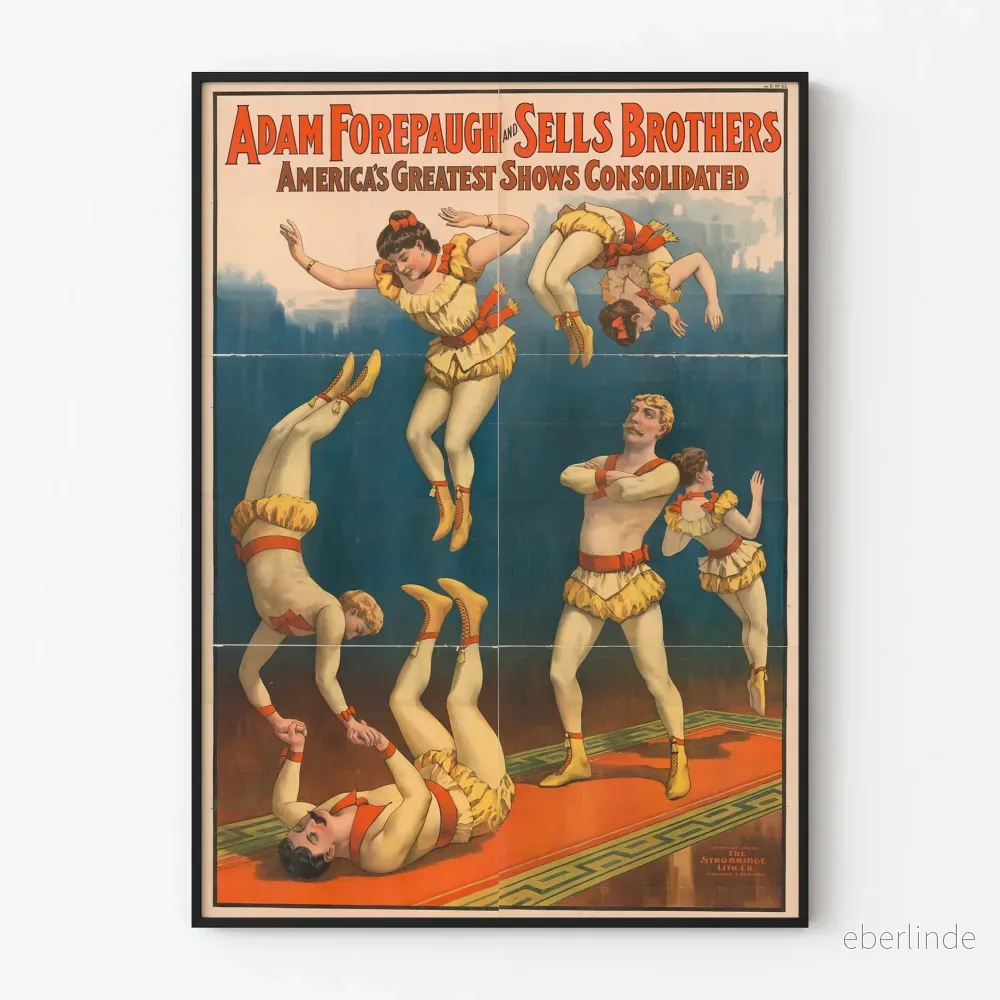 Vintage cirkusposter Adam Forepaugh och Sells Brothers Vintage cirkusposter Adam Forepaugh och Sells Brothers