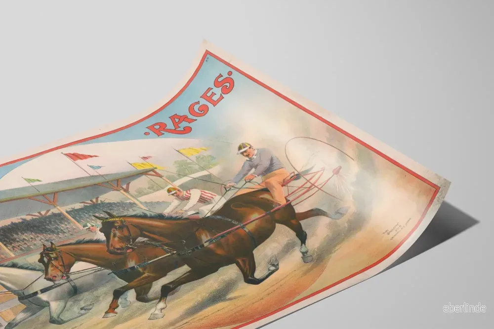 Vintageaffisch för travlöpning - Hästrelaterad väggdekoration - Bild 2