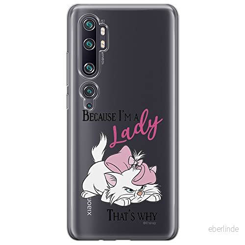 ERT GROUP mobiltelefonfodral för Xiaomi MI NOTE 10 / PRO originalt och officiellt licensierat Disney mönster Marie 004 anpassad till formen på mobiltelefonen, gedeeltelijk transparant 5904805578656