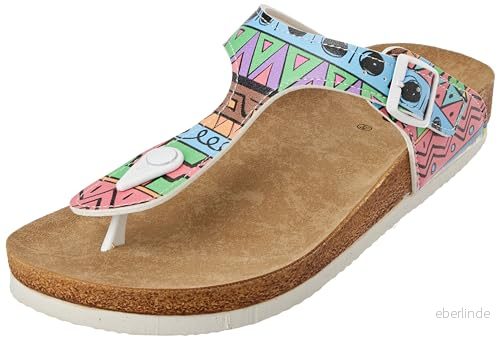 DOGO Kvinnors veganläder flerfärgade sandaler färger av mönster 40, Material: Polyester, 40 EU 8680544237876