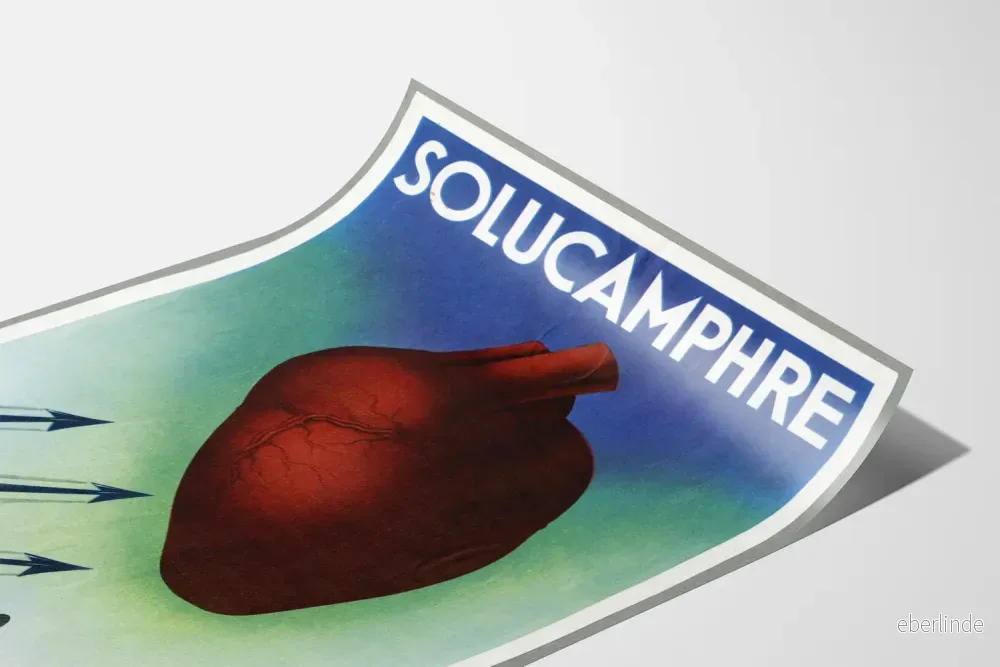 Vintageposter Solucamphre stimulerar hjärtat väggdekoration - Bild 3