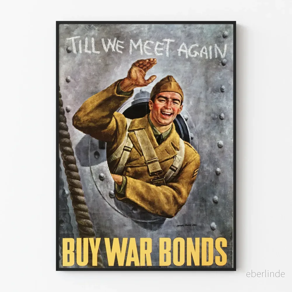 Vintage militärposter - Till We Meet Again Köp krigsobligationer