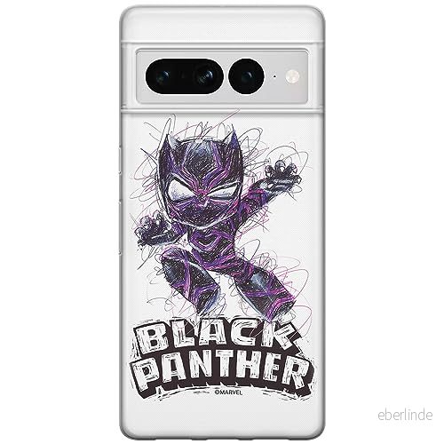 ERT GROUP mobiltelefonfodral för Google PIXEL 7 PRO originalt och officiellt licensierat Marvel mönster Black Panther 017 anpassad till formen på mobiltelefonen, fodral tillverkad av TPU plast 5905795169824
