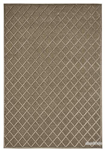 Mint Rugs Danton matta med kort lugg viskos klassisk lätt glänsande relief utseende geometrisk design grafiskt mönster för vardagsrum kök hall eller sovrum brun 80 x 250 cm 4260578025997