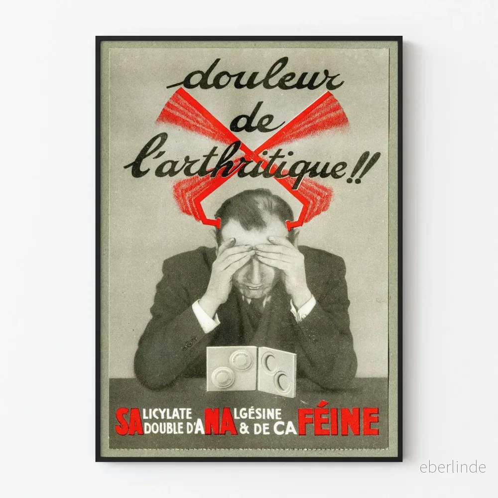 Vintage affisch för artritssmärta - Retro väggdekoration
