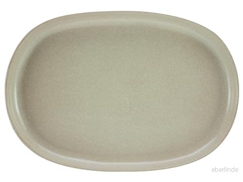 CreaTable, 30006, serie Uno Sand serveringsfat oval, 1 bit porslinsset, av stengods, diskmaskins och mikrovågsugnssäker, tillverkad i Portugal 4045486300066
