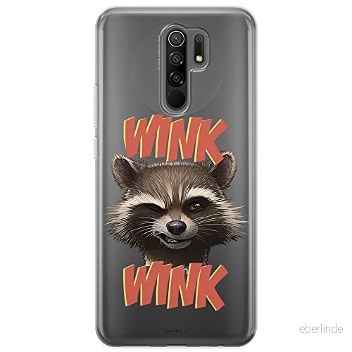 ERT GROUP mobiltelefonfodral för Xiaomi REDMI 9 originalt och officiellt licensierat Marvel mönster Rocket 003 optimalt anpassad till formen på mobiltelefonen, gedeeltelijk transparant 5903040288573