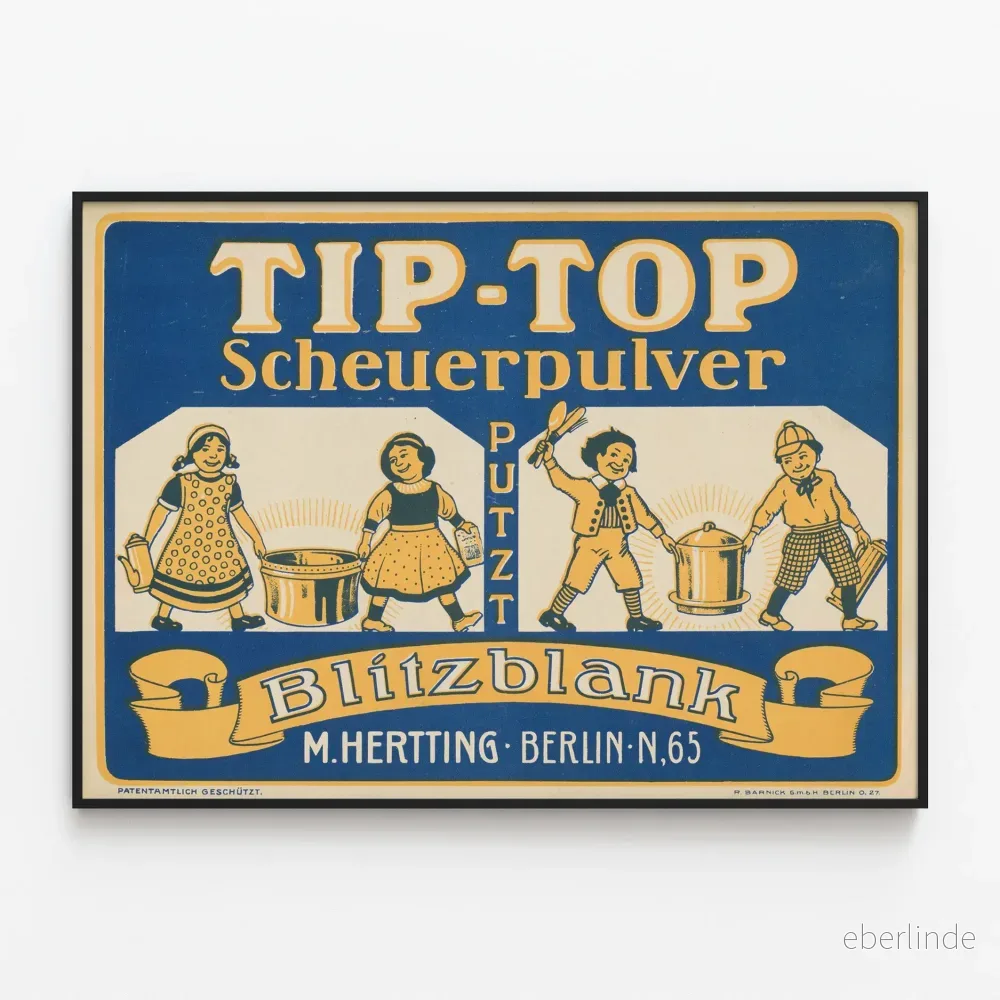 Vintage reklamposter Tip-Top Scheuerpulver Blitzblank