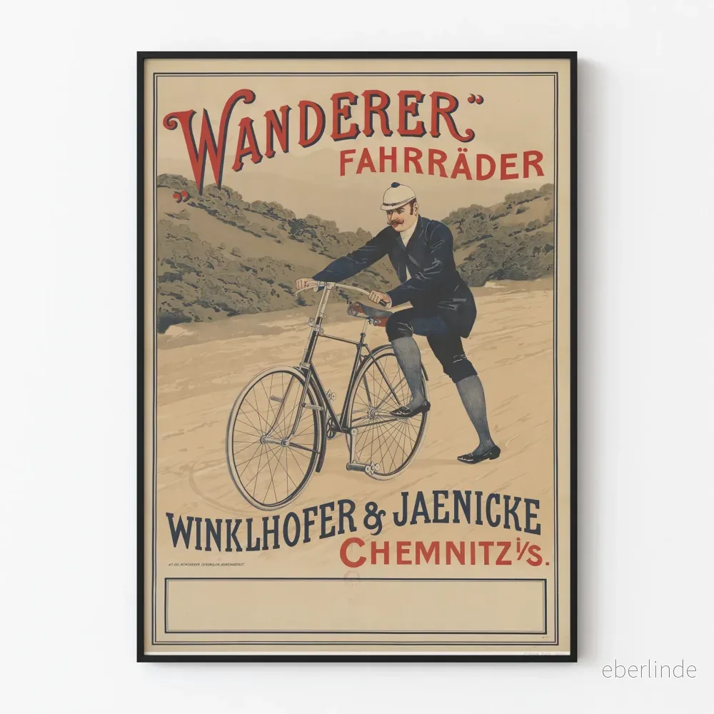 Vintageposter Wanderer Fahrräder – väggdekoration för retrocykling Vintageposter Wanderer Fahrräder – väggdekoration för retrocykling