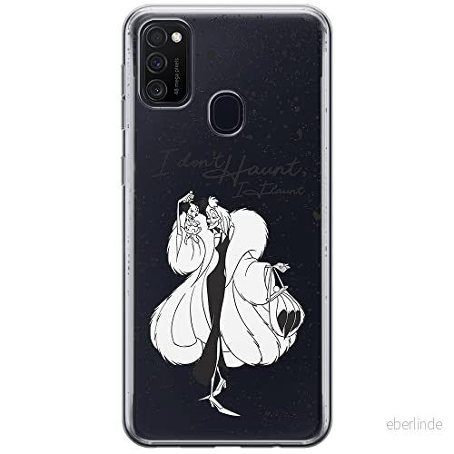 ERT GROUP mobiltelefonfodral för Samsung M21 originalt och officiellt licensierat Disney mönster Cruella and Puppy 001 optimalt anpassad till formen på mobiltelefonen, gedeeltelijk transparant 5903537832630