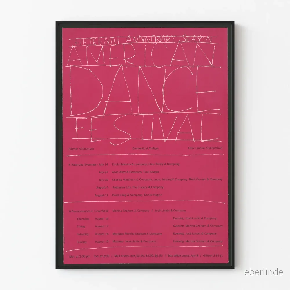 Poster av den amerikanska dansfestivalen - Femtonårsjubileum