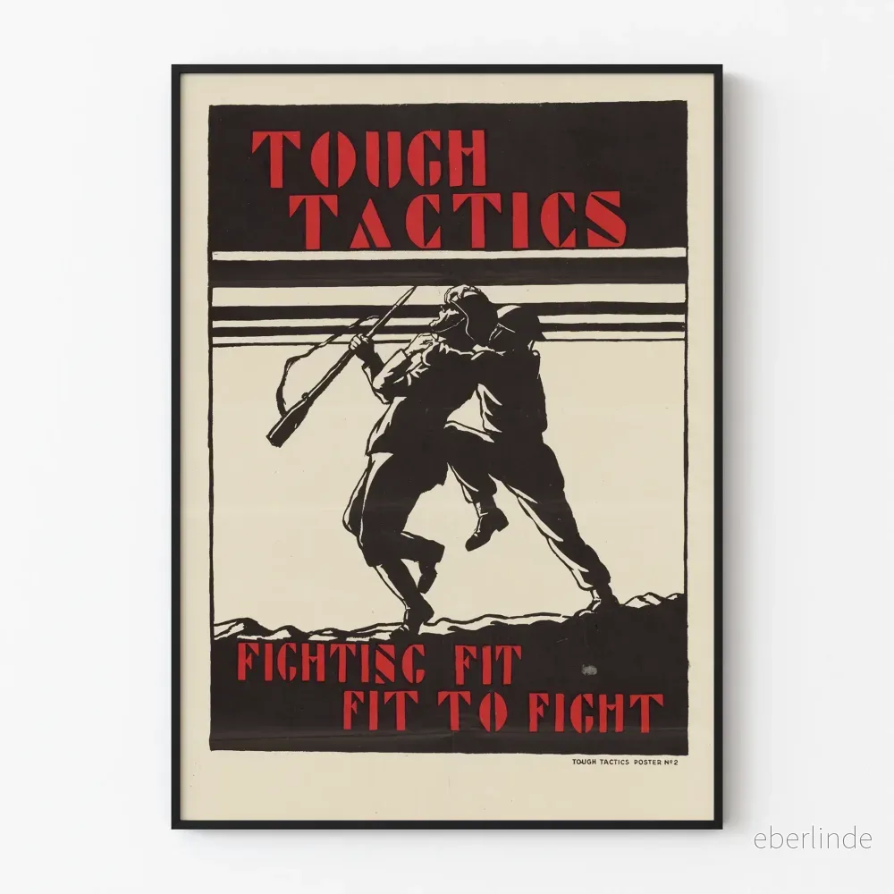 Vintageaffisch Tough Tactics Väggdekoration Kamp