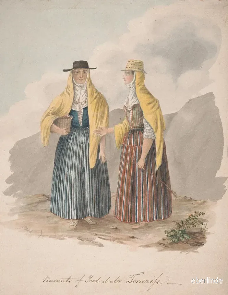 Målning Landsbygdsmänniskor i Icod el Alto Tenerife - Alfred Diston - Bild 2