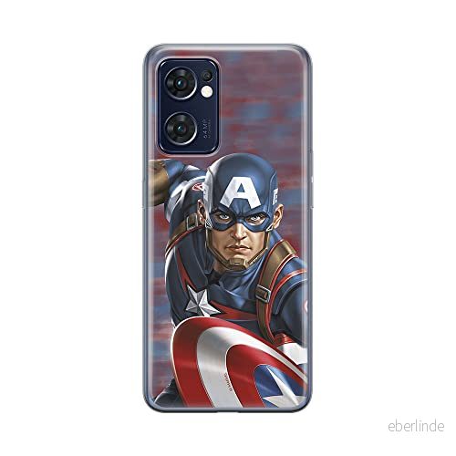ERT GROUP mobiltelefonfodral för Oppo RENO 7 5G originalt och officiellt licensierat Marvel mönster Captain America 022 optimalt anpassad till formen på mobiltelefonen, fodral tillverkad av TPU plast 5905511301712