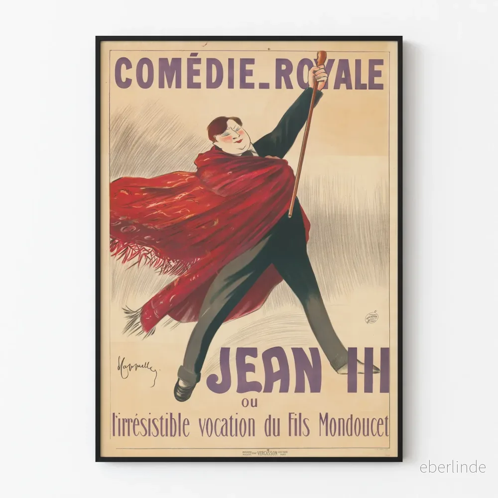 Teateraffisch Royal Comedy Jean III väggdekoration vintage Teateraffisch Royal Comedy Jean III väggdekoration vintage