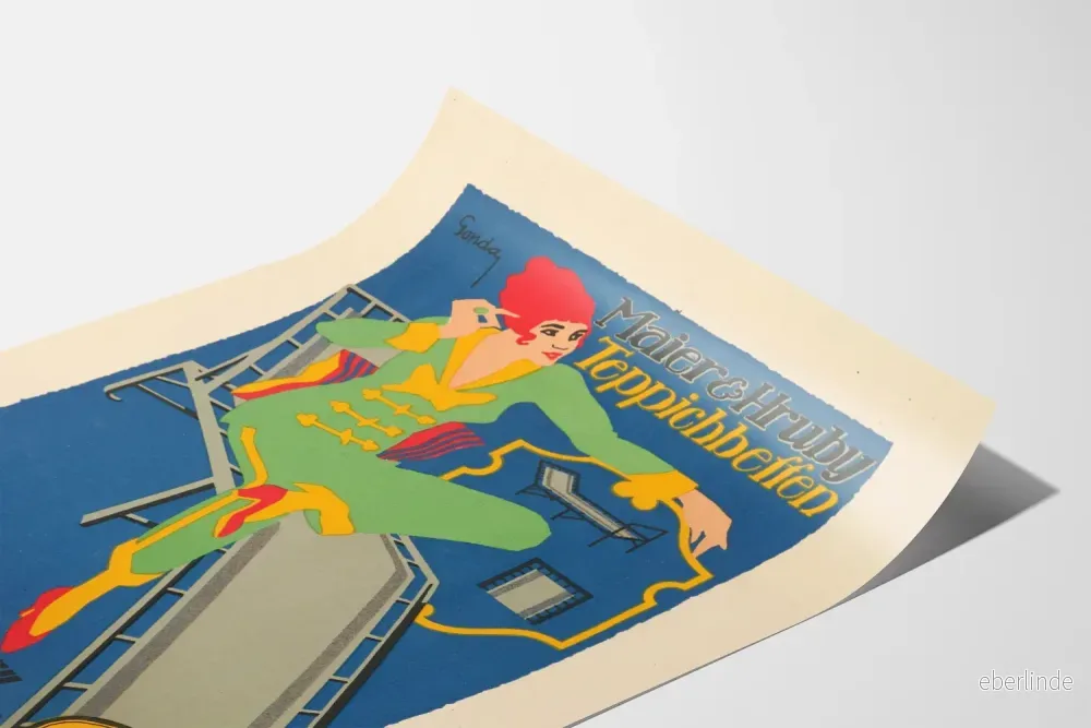 Vintageposter Maier & Hruby för möbler Teppichbetten - Bild 3