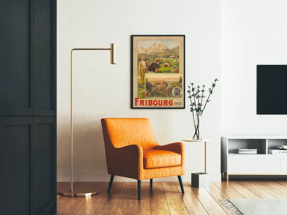 Vintageposter Fribourg Schweiz Väggdekoration Landskap och Kultur - Bild 2