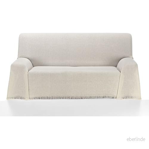 ECOMMERC3 Multifunktionellt överkast storlek 180 x 260 cm för soffa eller säng Foulard multifunktionell extra mjuk känsla ecru 8435767356763