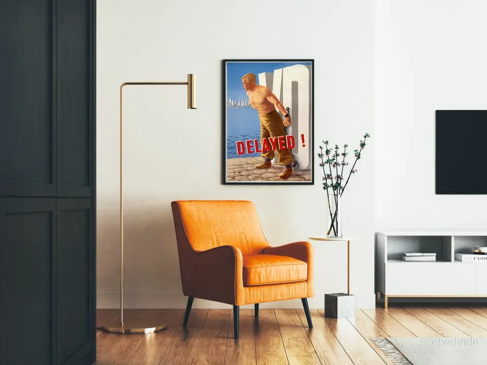 Vintageaffisch för man i kedja - Retro väggdekorationposter - Bild 2
