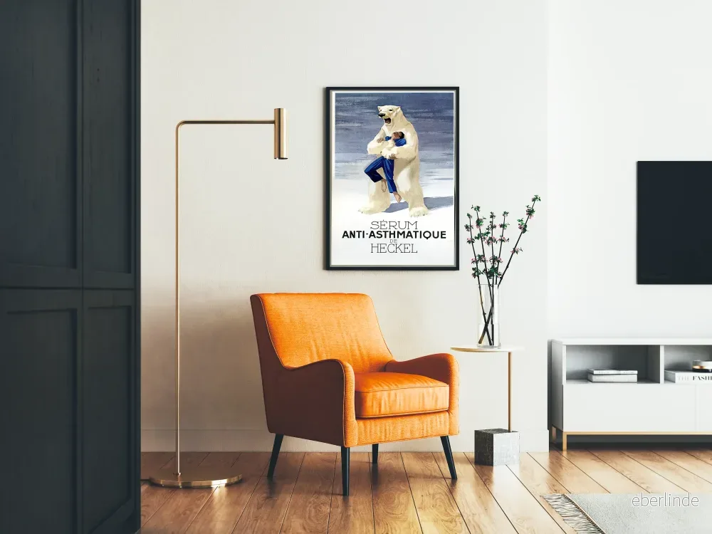 Vintageposter för Heckel Anti-Astmatisk Serum med isbjörn - Bild 2